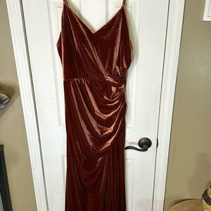 Elegant Velvet Burgundy Dress